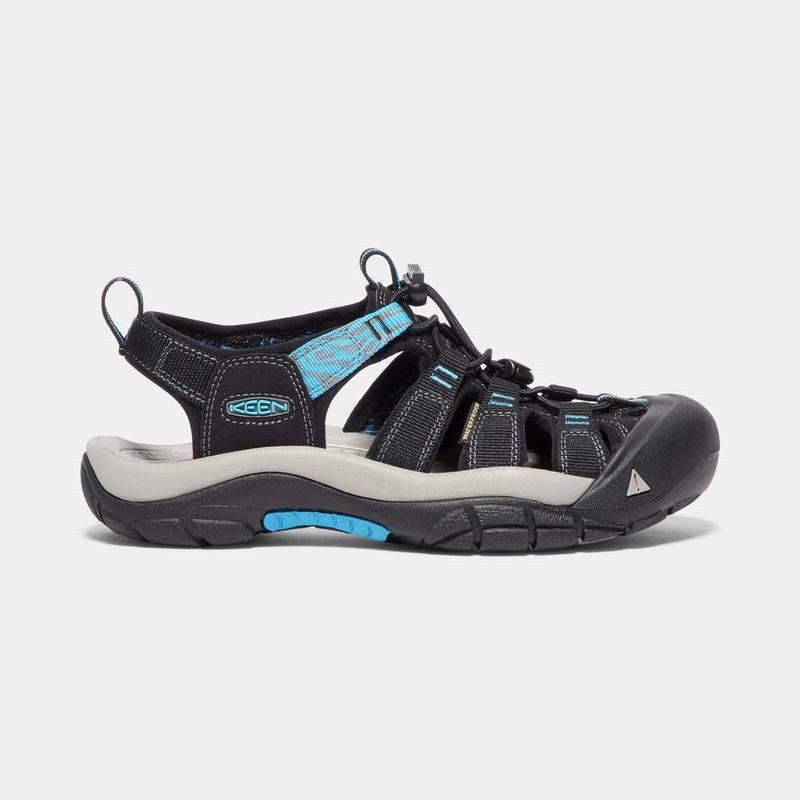 Keen Newport Hydro Womens Hiking Sandals Black/Blue NZ Sale (1895-MFKWS)